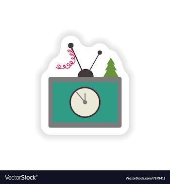 Stylish paper sticker on white background TV vector image