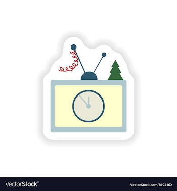 Stylish paper sticker on white background TV vector image