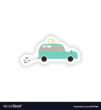 Stylish paper sticker on white background vector image