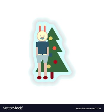 Stylish paper sticker on white background vector image