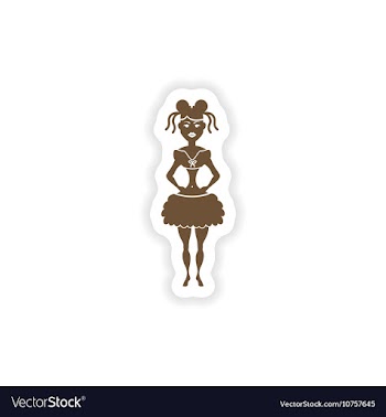 Stylish paper sticker on white background vector image