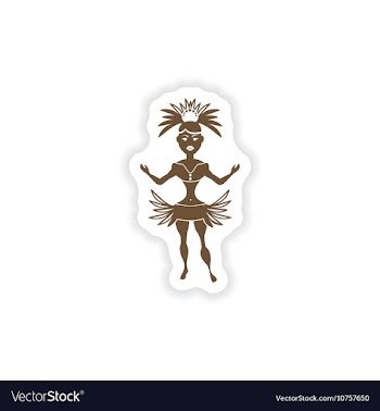 Stylish paper sticker on white background vector image