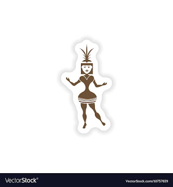 Stylish paper sticker on white background vector image