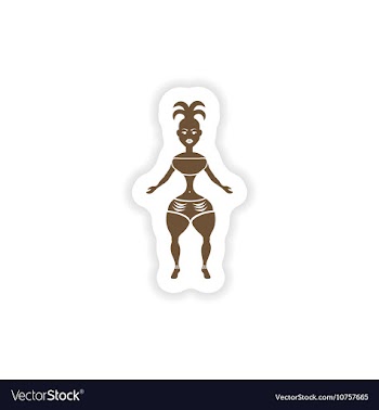 Stylish paper sticker on white background vector image