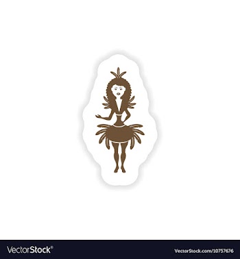 Stylish paper sticker on white background vector image