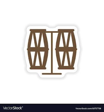 Stylish paper sticker on white background vector image