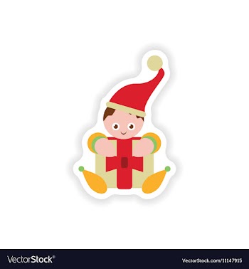 Stylish paper sticker on white background vector image
