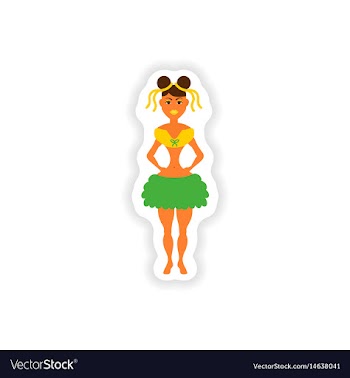 Stylish paper sticker on white background vector image