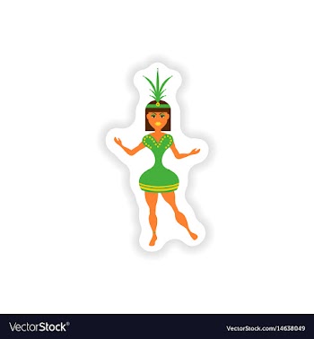 Stylish paper sticker on white background vector image