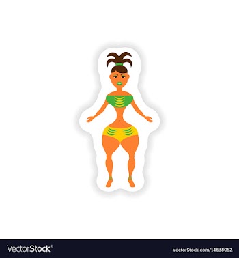 Stylish paper sticker on white background vector image