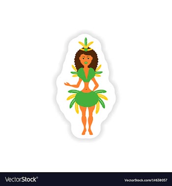 Stylish paper sticker on white background vector image