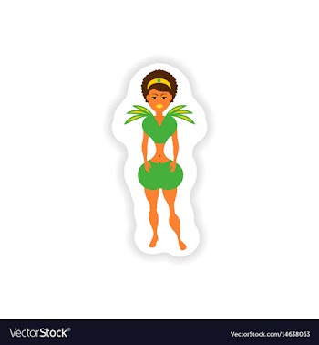 Stylish paper sticker on white background vector image