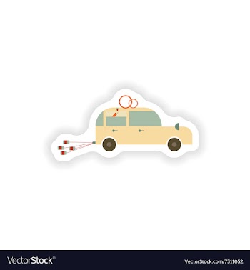 Stylish paper sticker on white background vector image