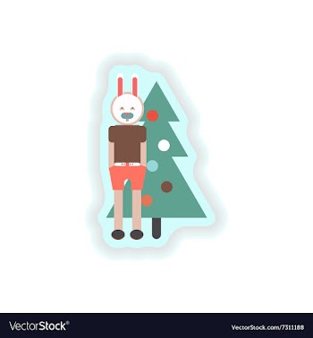 Stylish paper sticker on white background vector image