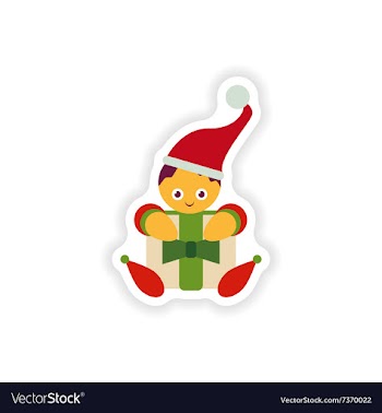 Stylish paper sticker on white background vector image