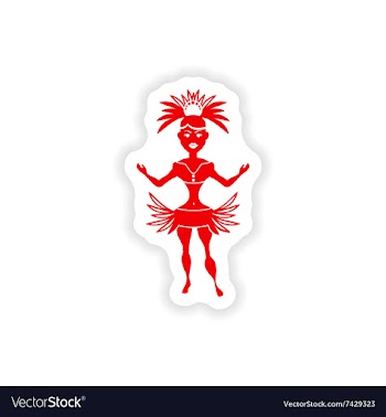 Stylish paper sticker on white background vector image