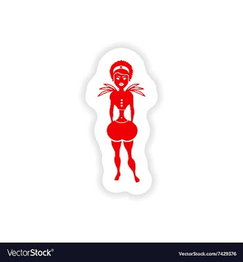 Stylish paper sticker on white background vector image