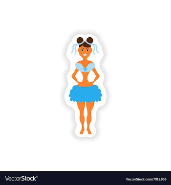 Stylish paper sticker on white background vector image