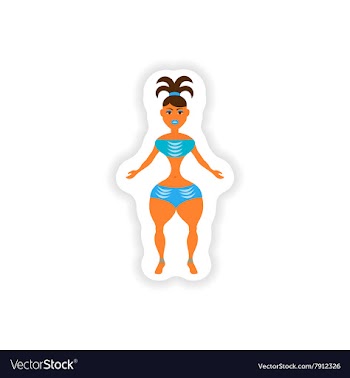 Stylish paper sticker on white background vector image