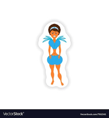 Stylish paper sticker on white background vector image