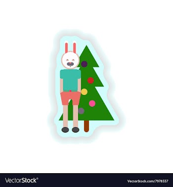 Stylish paper sticker on white background vector image
