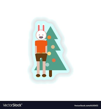 Stylish paper sticker on white background vector image