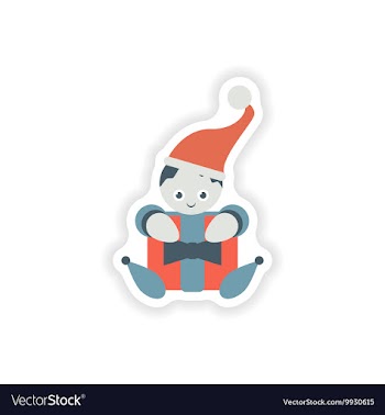 Stylish paper sticker on white background vector image