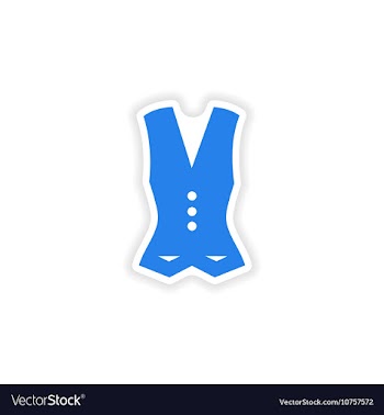 Stylish paper sticker on white background vest vector image