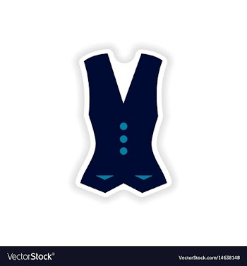 Stylish paper sticker on white background vest vector image