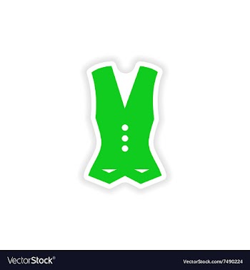 Stylish paper sticker on white background vest vector image