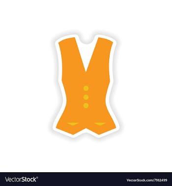 Stylish paper sticker on white background vest vector image