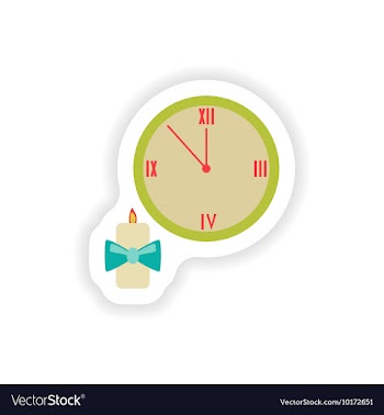 Stylish paper sticker on white background Watch vector image