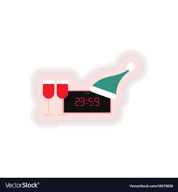 Stylish paper sticker on white background Watch vector image