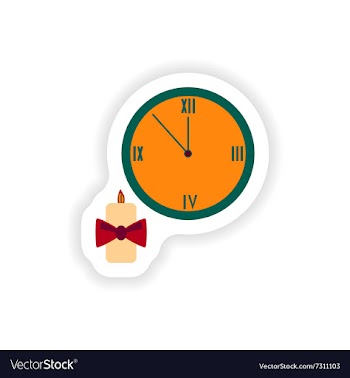 Stylish paper sticker on white background Watch vector image