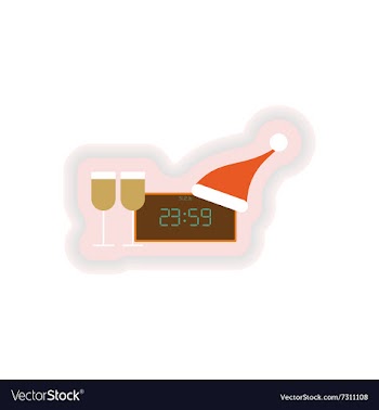 Stylish paper sticker on white background Watch vector image