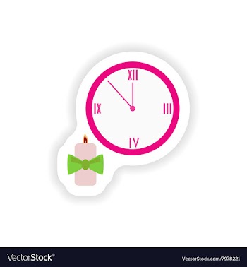 Stylish paper sticker on white background Watch vector image