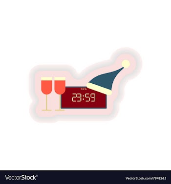 Stylish paper sticker on white background Watch vector image