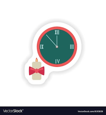 Stylish paper sticker on white background Watch vector image