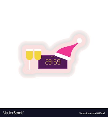 Stylish paper sticker on white background Watch vector image