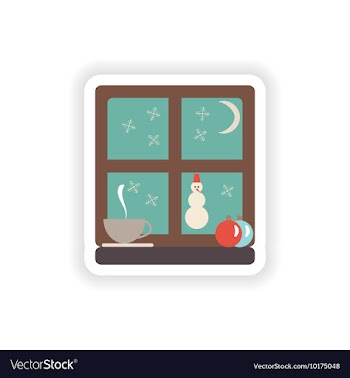 Stylish paper sticker on white background Window vector image