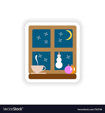 Stylish paper sticker on white background Window vector image