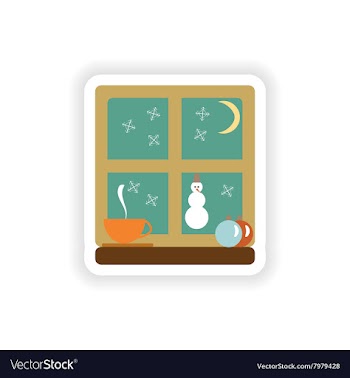 Stylish paper sticker on white background Window vector image
