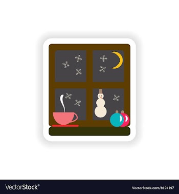 Stylish paper sticker on white background Window vector image