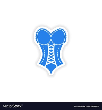 Stylish paper sticker on white background women vector image