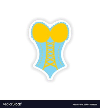 Stylish paper sticker on white background women vector image