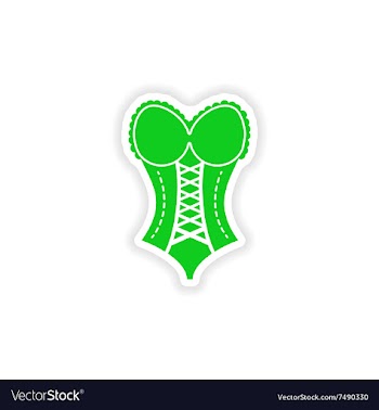 Stylish paper sticker on white background women vector image