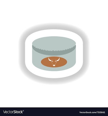 Stylish paper sticker on white canned beef vector image