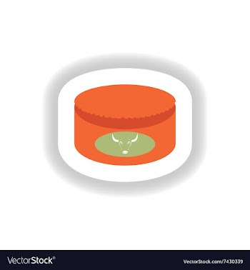 Stylish paper sticker on white canned beef vector image