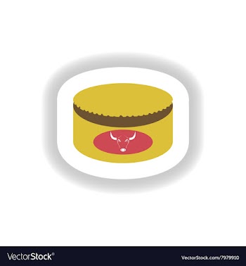 Stylish paper sticker on white canned beef vector image