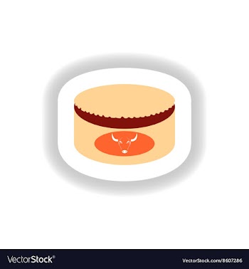 Stylish paper sticker on white canned beef vector image